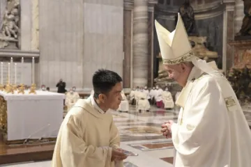 Pope Francis celebrates Mass for Burmese Catholics in St. Peter’s Basilica, May 16, 2021.